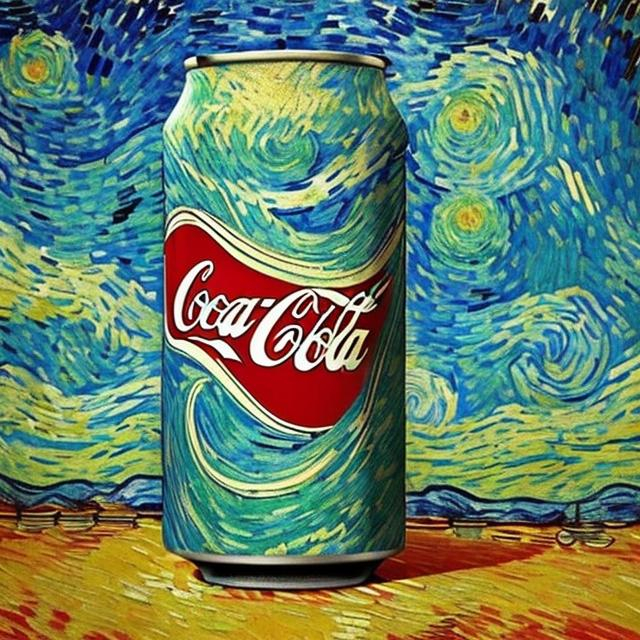 Coca-Cola can in Van Gogh style