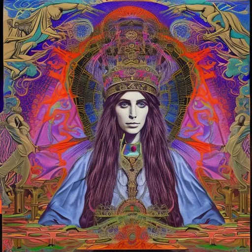 Prompt: empress Irene of Athens psychedelic 