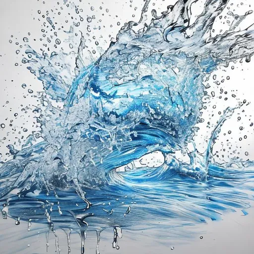 Prompt: Water splash drawing