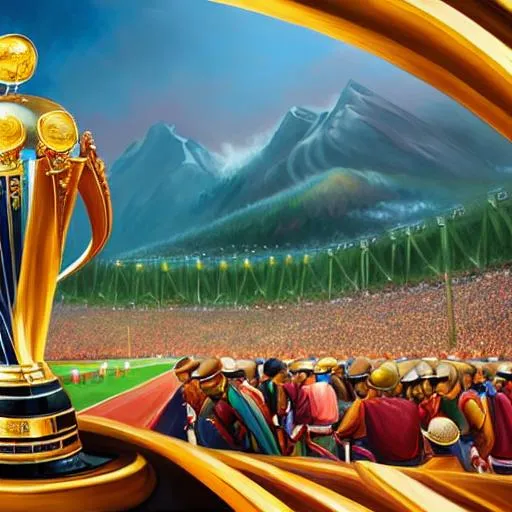 Prompt: a beautiful oil painting of a winner world cup human, D&D, fantasy, highly detailed, digital painting, artstation, smooth, sharp focus, illustration, art  4K 8K