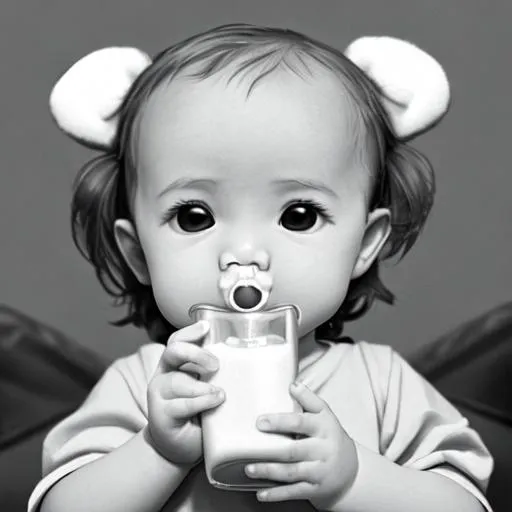 A baby drinking milk OpenArt