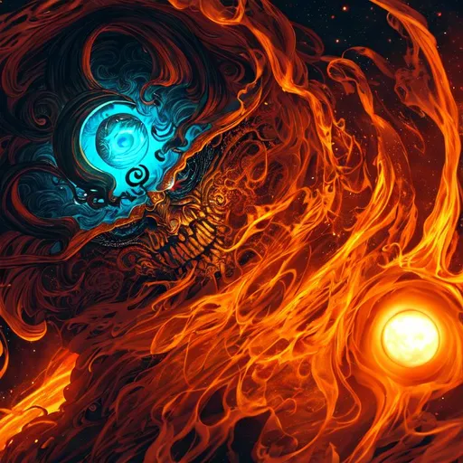 Prompt: Phobos- a deity god or entity associated with fear and panic of dread and terror, horror vibes, dark,  detailed, inspired by eiichiro oda, oda, inspired by one piece anime, 4k
