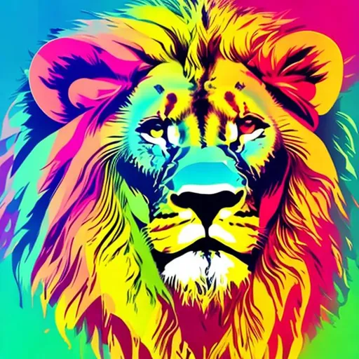 Prompt: Leo the Lion 
bright color pop
Art Pop
splash



