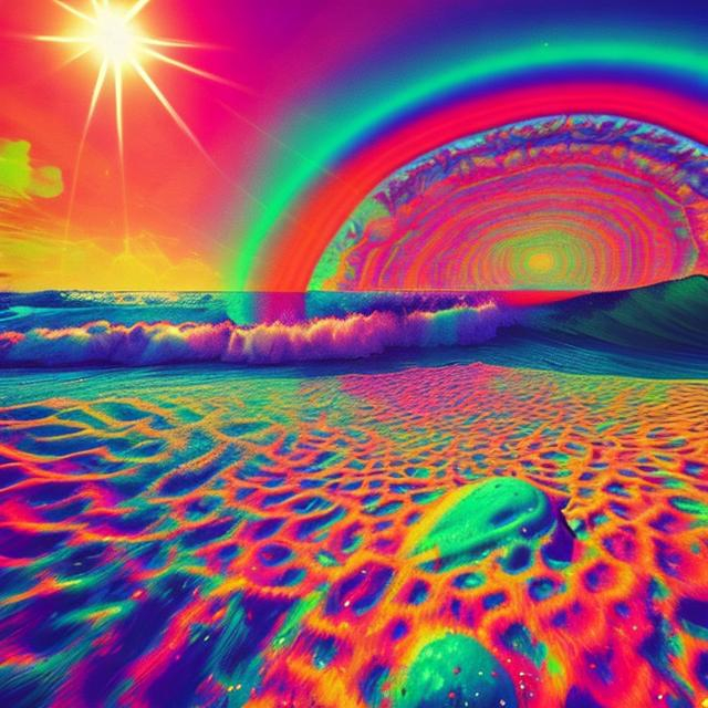 I want a picture that gives happy trippy vibe. Make...