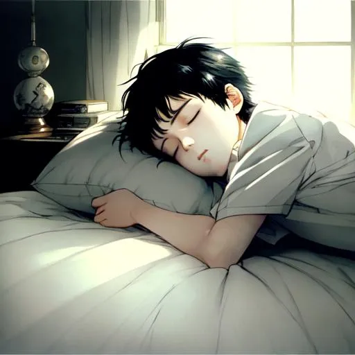 anime male sleeping