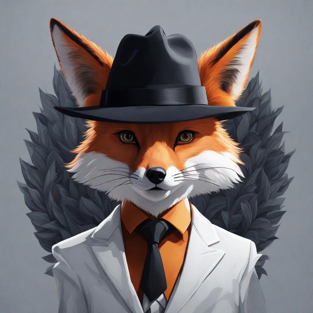 Nature inspired fox, gun, armour, detailed face, sym...