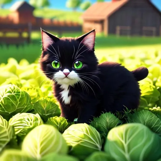 cute small cabbagecat hybrid, highly detailed body,... OpenArt