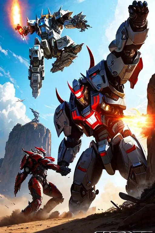 Prompt: 2 mechs fighting, Poster art, high-quality high-detail highly-detailed breathtaking hero ((by Aleksi Briclot and Stanley Artgerm Lau)) - ((Bull )), bull head, UHD, 64k, full form, bull helmet, fighting a dragon mech, dragon mech black and blue, detailed carbon fibre red and black and ultra white mech suit, 8k mech helmet, detailed glowing chest emblem, detailed mech futuristic full body, highly detailed bull face, smoke from nostrils,  with mech armor, add some green,walking through destroyed city ,carbon fibre helmet, red mech armor, fire eyes , detailed skin, detailed mech armour, full body, futuristic mech armor, wearing mech armour suit, 8k,  full form, detailed forest wilderness setting, full form, epic, 8k HD, ice, fire, luminescence , sharp focus, ultra realistic clarity. Hyper realistic, Detailed face, portrait, realistic, close to perfection, more black in the armour, full body, high quality cell shaded illustration, ((full body)), dynamic pose, perfect anatomy, centered, freedom, soul, blonde long hair, approach to perfection, cell shading, 8k , cinematic dramatic atmosphere, watercolor painting, global illumination, detailed and intricate environment, artstation, concept art, fluid and sharp focus, volumetric lighting, cinematic lighting, 
