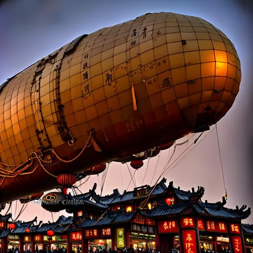 Prompt: steampunk China city village airship 8k HDDR