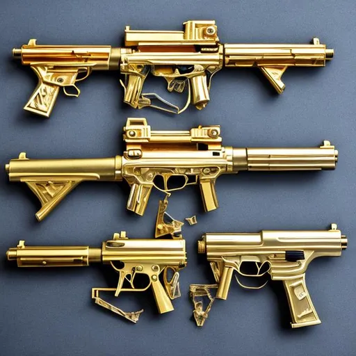 Prompt: gold guns