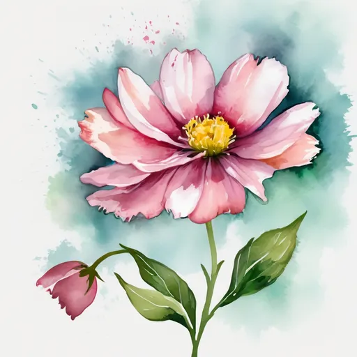 Prompt: digital watercolor painting, a flower for mother's gift