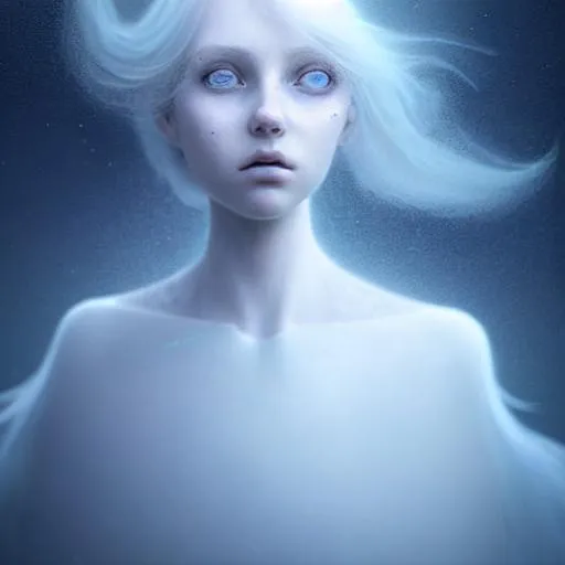 a ghost girl, drifting through the fog, transparent... | OpenArt