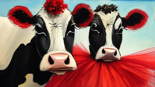 Prompt: Cow with a red tutu