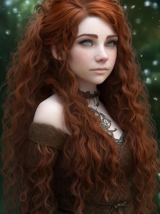 A Photorealistic Auburn Haired Female That Has Curly Openart