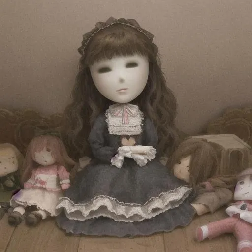 Prompt: doll with missing face