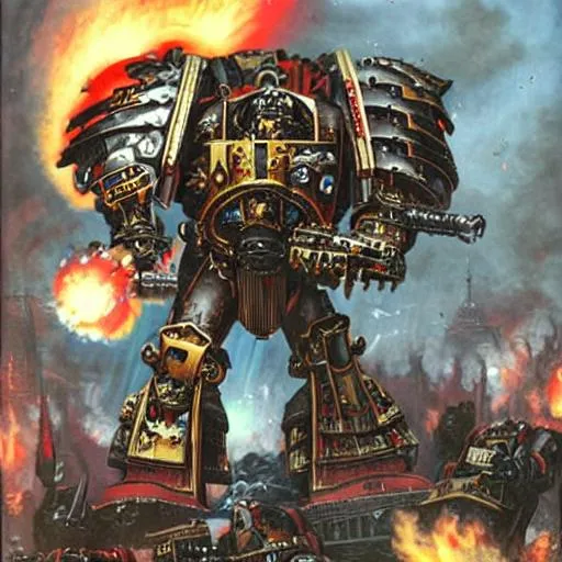Prompt: warhammer 40k titan destroying paris
