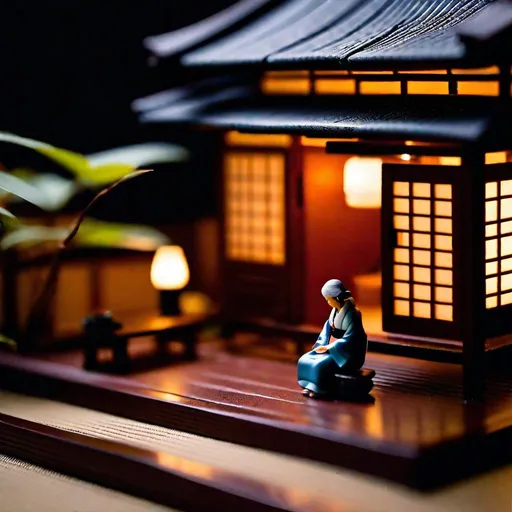 miniature house diorama macro photography alleyway ambient atmospheric japanese  cozy grandmot