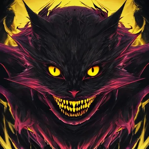 Prompt: Void background. Floating yellow eyes. Horror. Void. Demon in the dark. HD.