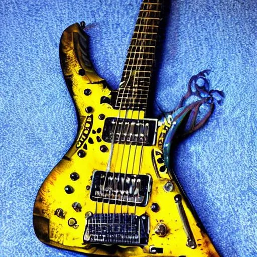Prompt: iron maiden electric guitar 