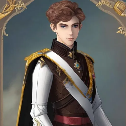 Prompt: 
His Imperial Highness 
The Crown Prince, 
Tyler Von Tarr Tertius
In his teenage years
