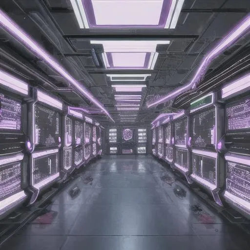 Prompt: inside of large cyberpunk lab facility