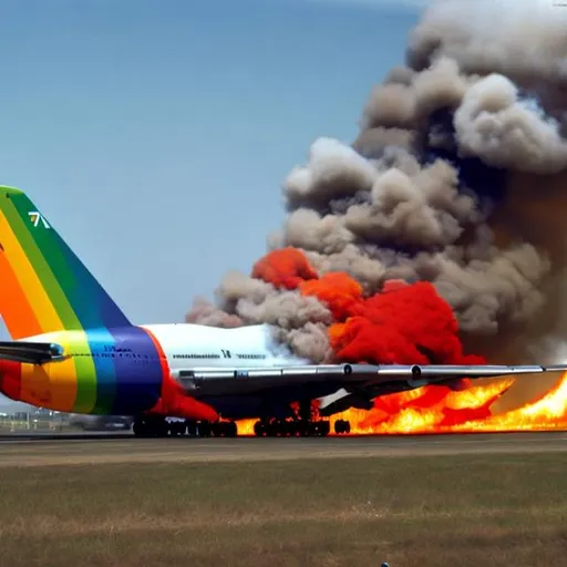 Prompt: gay 747 on fire