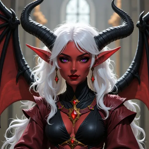 Prompt:  @p2CZMES7VK5y7B1QsEFp white hair, large crown, lots of jewelry, big wings