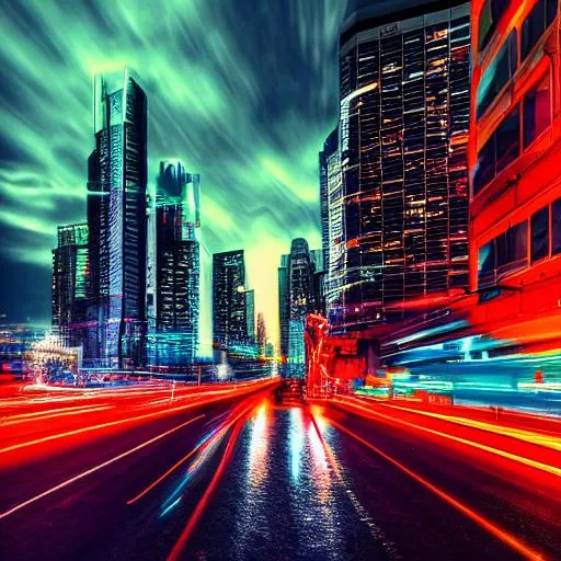 Prompt: Neon City at night long shot Neon  professional photograph of {scenery}, perfect viewpoint, highly detailed, wide-angle lens, hyper realistic, with dramatic sky, polarizing filter, natural lighting, vivid colors, everything in sharp focus, HDR, UHD, 64K