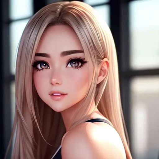 Prompt: beautiful face, cinematic lighting, indoor,semi-realistic anime girl, skin highlights, hair highlights, sweat, blushing, movie scene, glamour, wonderful face, very detailed face, extremely detailed face, highly detailed face, soft smile, happy, perfect face, perfect eyes, perfect teeth, perfect body, perfect anatomy, beautiful body, trending on instagram, trending on tiktok, trending on artstation, trending on cgsociety, white sclera, photorealistic, masterpiece, cinematic, 16k artistic photography, epic, drama, romance, glamour, beauty, cinematic lighting, dramatic lighting, insanely detailed, soft natural volumetric cinematic lighting, award-winning photography, rendering, hd, high definition, highly detailed