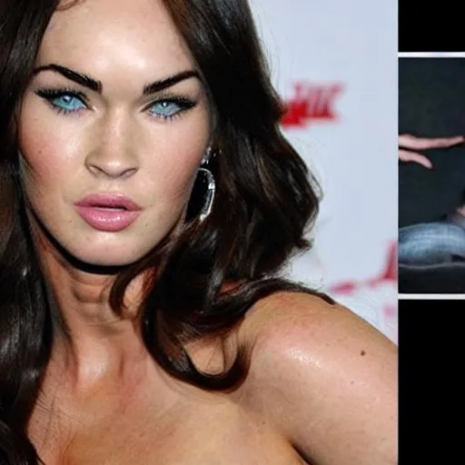 Prompt: A cat sitting on the face of Megan fox