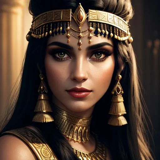 Prompt: Cleopatra, cinematic light,  fantasy, facial closeup