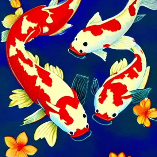 Prompt: pretty koi fish 
