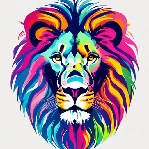 Prompt: lion design for a shirt, colorful
