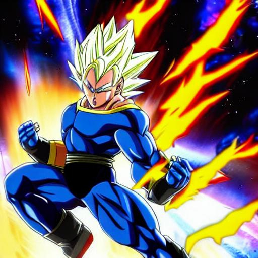 super saiyan blue evolved vegeta fighting jiren in t... | OpenArt