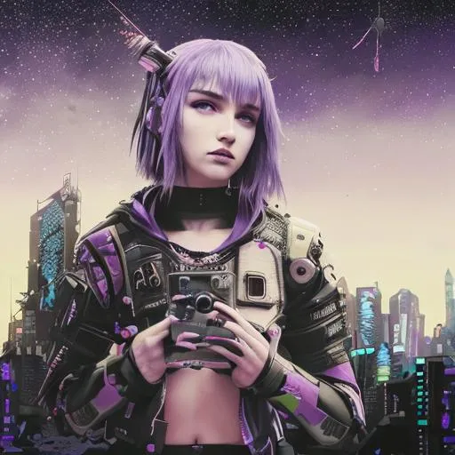 cyberpunk beautiful purple wallpaper for cell phone