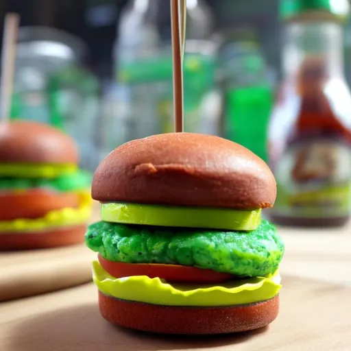 Prompt: krabby patty recipe in a bottle
