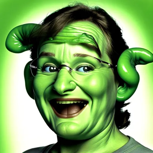 Prompt: Robin Williams female flubber