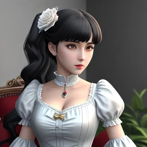3d anime woman and 4k full HD from the Victorian era