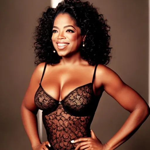 Prompt: young Oprah in lacy bustier 