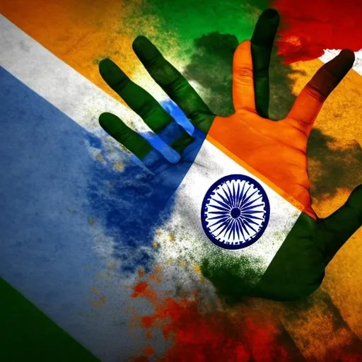 Prompt: Indian flag in my hand