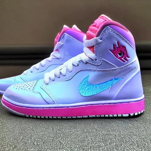 Prompt: cotton candy air jordans nike


