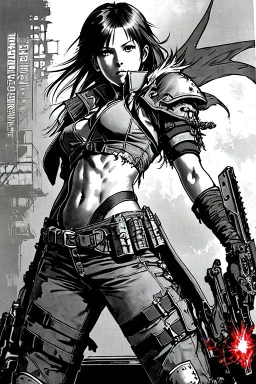 Prompt: Devil May Cry Art (((Yoji Shinkawa))), sticker of ultra detailed portrait of Punky Brewster, in detailed grey holy armor, high quality cell shaded illustration in post apocalyptic style by Yoji Shinkawa, ((full body)), dynamic pose, perfect anatomy, centered, freedom, soul, black long hair,tan skin approach to perfection, cell shading, 4k , cinematic dramatic atmosphere, watercolor painting, global illumination, detailed and intricate environment, artstation, concept art, fluid and sharp focus, volumetric lighting, cinematic lighting, Art by Ilya Kuvshinov
