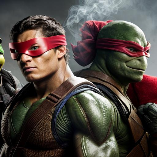 Teenage Mutant Ninja Turtles, green, real sweaty fac...