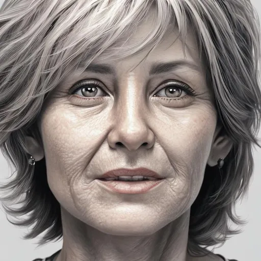 Prompt: photorealistic detailed portret of a 57 year old female