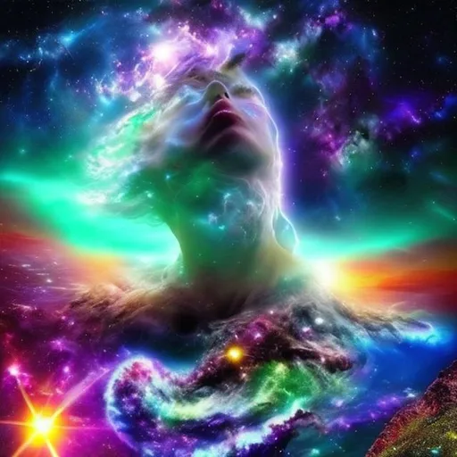 Prompt: the universe releasing energy  fantasy beautiful breath taking view
