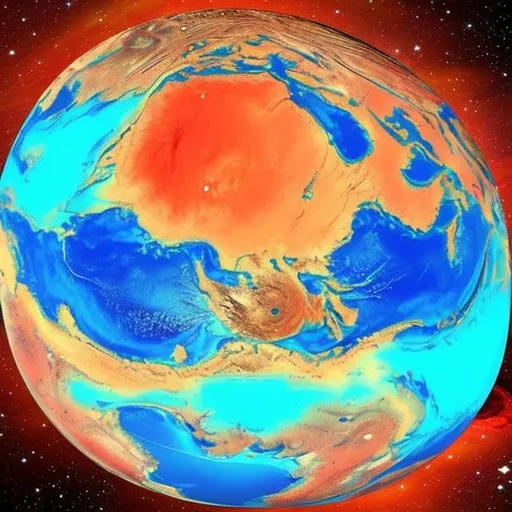 Prompt: Planets Marte con vida silvestre y agua