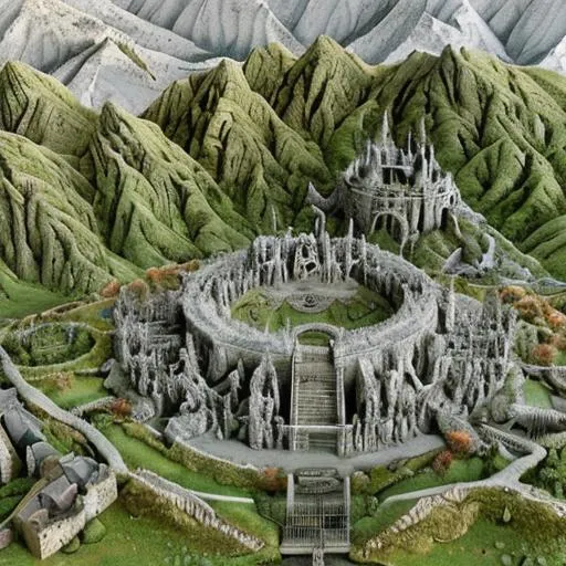 The Lord Of The Rings Minas Tirith Gondor Capital Environmental Statue  Castle