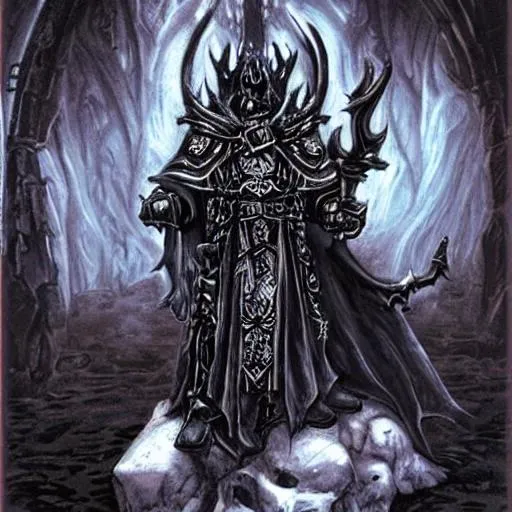 Prompt: Gothic Lich King in Hell