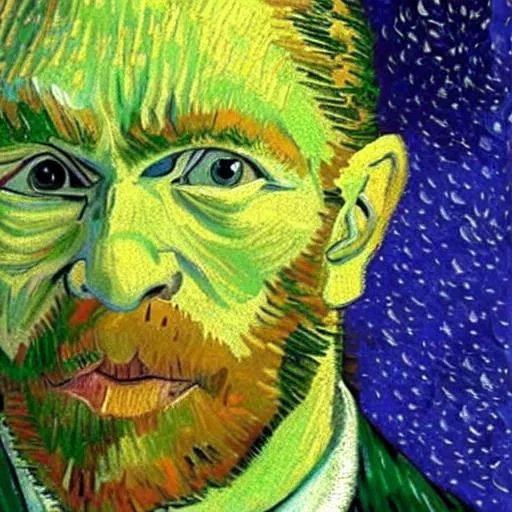 Prompt: Vincent van Gogh paint of shrek 