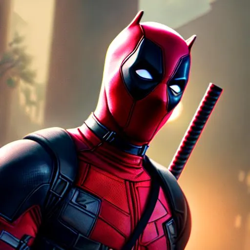 Prompt: Deadpool as Devil, beautiful photograph of most beautiful fictional, extremely, detailed environment, detailed background, intricate, detailed skin, natural colors , professionally color graded, photorealism, 8k, moody lighting.